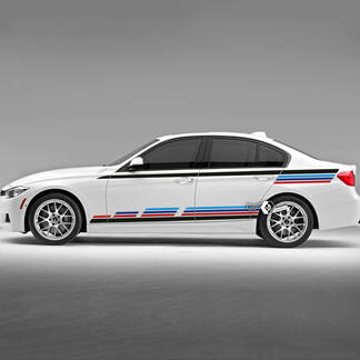 Par BMW puertas arriba rayas laterales Rally Motorsport Trim vinilo calcomanía pegatina F30 G20 M colores
