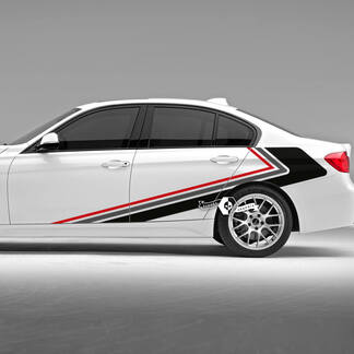 Par BMW puertas líneas rayas laterales Rally Motorsport Trim vinilo calcomanía pegatina F30 G20 3 colores
