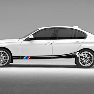 Par BMW Puertas Rayas laterales Rally Motorsport Trim Vinilo Calcomanía Etiqueta F30 G20 M Colores
