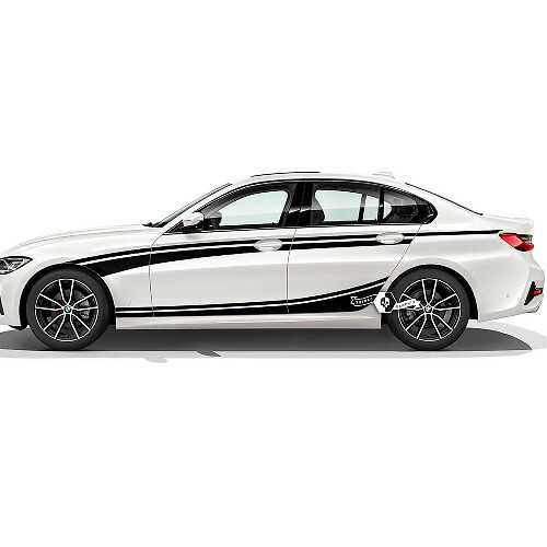 Par BMW Doors Up Stripes Side Rally Motorsport Lines y Rocker Panel Trim Vinilo Calcomanía Pegatina F30 G20
