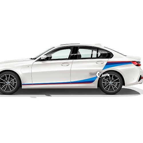 Par BMW Puertas Lado Trasero Guardabarros Rayas Rally Motorsport Trim Vinilo Calcomanía Etiqueta F30 G20 M Colores
