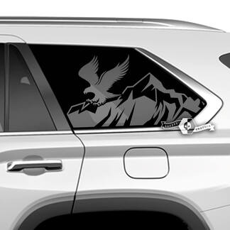 Par Toyota Sequoia ventana trasera Bald Eagle Mountains pegatinas de vinilo calcomanía compatible con Toyota Sequoia
