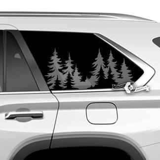 Par Toyota Sequoia puertas ventana lateral bosque Sequoia árboles vinilo calcomanía pegatinas ajuste Toyota Sequoia
