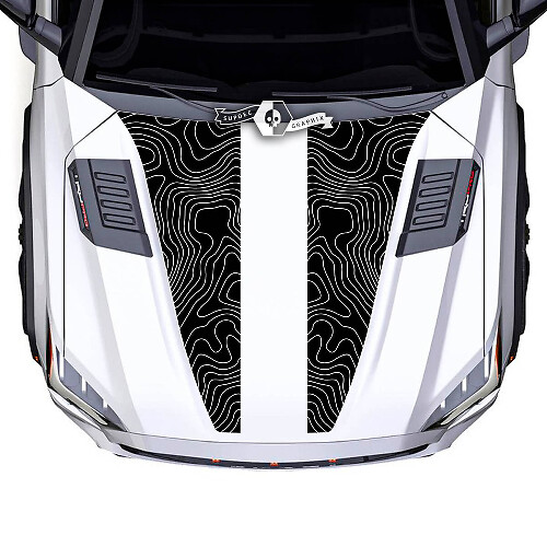 Toyota Sequoia Hood Mapa topográfico Pegatinas de vinilo de doble división Calcomanía apta para Toyota Sequoia
