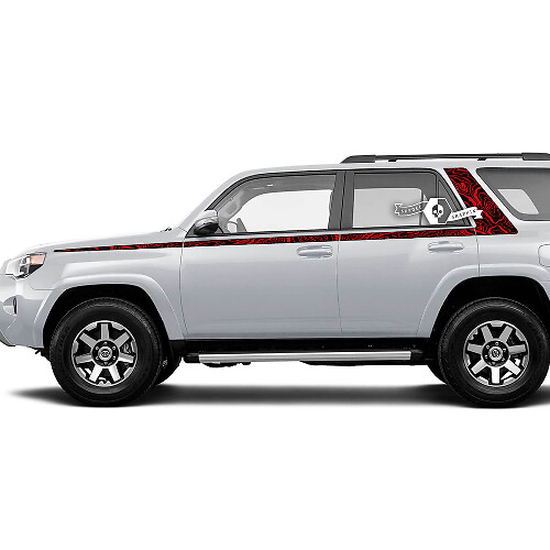 Calcomanía de Vinilo Lateral con Rayas Estilo Topográfico para Toyota 4Runner Gen 5
