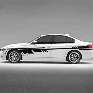Par de puertas BMW alineadas rayas laterales Rally Motorsport Trim pegatina de vinilo moderna F30 G20
