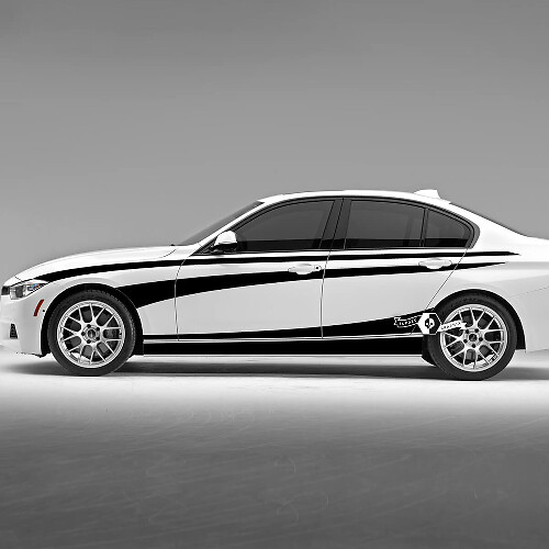 Par BMW puertas líneas rayas laterales Fender Rally Motorsport Rocker Panel vinilo calcomanía pegatina F30 G20
