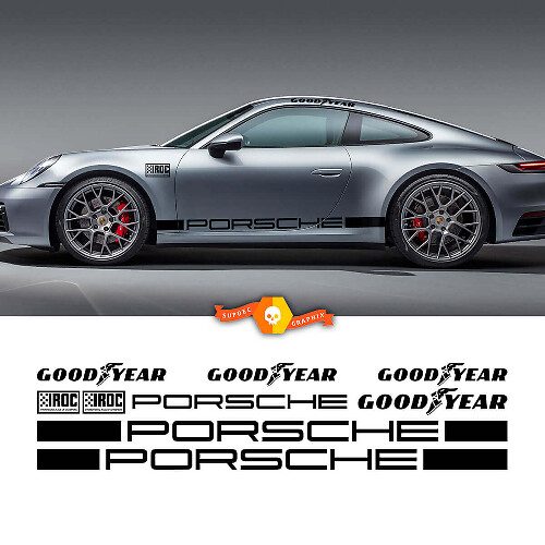 Kit de calcomanías de vinilo con rayas laterales de competición Goodyear IROC Porsche para Porsche 911 Carrera