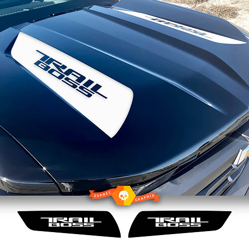 Par de pegatinas de vinilo con lanza para capó Chevy Colorado Trail Boss
