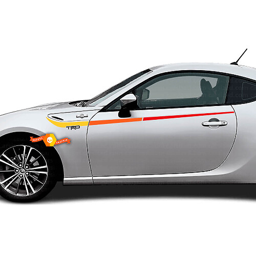 Calcomanía de vinilo de rayas laterales estilo vintage TRD para Toyota GT86
