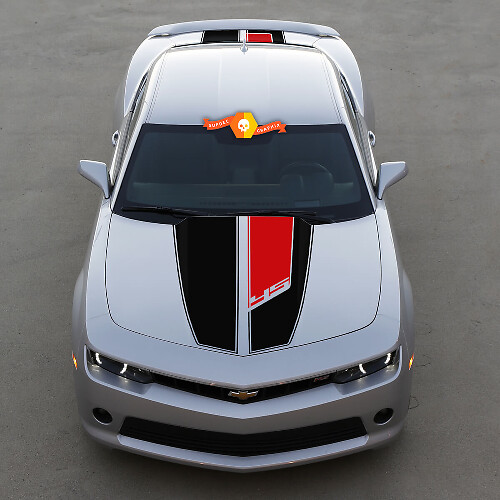 Kit de calcomanías de vinilo con franjas en capó y maletero estilo 45º Aniversario para Chevrolet Camaro