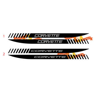 2x Chevrolet Corvette C8 Z06 puertas laterales rayas 2 colores pegatina de vinilo
