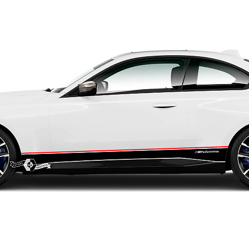 Par BMW M2 M240 G42 F22 F87 M Panel basculante de rendimiento Puertas con rayas laterales Calcomanía de vinilo con rayas M 2 colores
