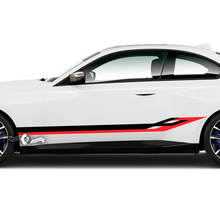 Par BMW M2 M240 G42 F22 F87 M Panel basculante de rendimiento Puertas con rayas laterales Calcomanía de vinilo a rayas 2 colores
 2