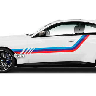 Par BMW M2 M240 G42 F22 F87 M Performance Rocker Panel Stripes Puertas Fender Side Stripe Vinilo Calcomanía Etiqueta M Colores

