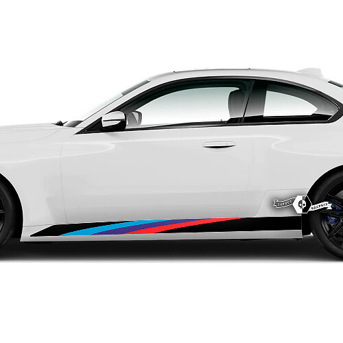 Par BMW M2 M240 G42 F22 F87 M Panel basculante de rendimiento Puertas con rayas laterales Calcomanía de vinilo a rayas Estilo M
