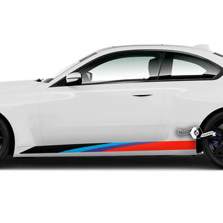 Par BMW M2 M240 G42 F22 F87 M Performance Rocker Panel Side Stripes Puertas Vinilo Calcomanía Etiqueta M Estilo
