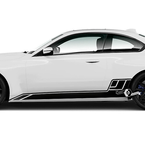 Par BMW M2 M240 G42 F22 F87 M Performance Rocker Panel Side Stripe Doors Stripe Vinilo calcomanía pegatina

