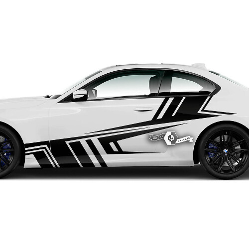 Par BMW M2 M240 G42 F22 F87 M Performance Wrap Splash Side Fender Puertas Líneas Vinilo Calcomanía Etiqueta
