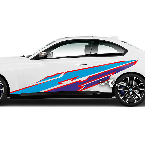 Par BMW M2 M240 G42 F22 F87 M Performance Wrap Splash Side Fender Puertas Líneas Trim Vinilo Calcomanía Etiqueta 3 colores

