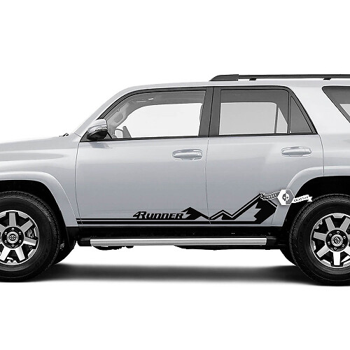 Calcomanía adhesiva de vinilo con rayas estilo montañas de marca para la puerta lateral de Toyota 4Runner