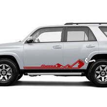 Par de calcomanías de vinilo a rayas para puerta lateral de 4Runner, Panel basculante de montañas, pegatinas para Toyota 4Runner TRD
 2