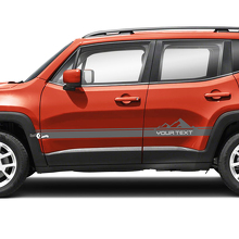 Texto Personalizado Montañas Rayas Lateral Puertas Vinilo Calcomanías Pegatina Par para Jeep Renegade 2