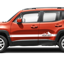 Texto Personalizado Montañas Rayas Lateral Puertas Vinilo Calcomanías Pegatina Par para Jeep Renegade 3