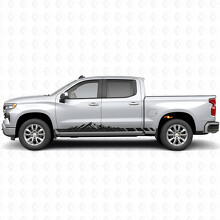 Vinilos de rayas topográficas de montaña para puertas y paneles de estribo Chevrolet Silverado 1500 T1XX 2019-2026_2