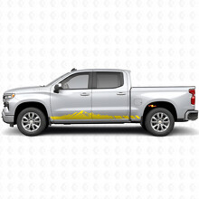 Vinilos de rayas topográficas de montaña para puertas y paneles de estribo Chevrolet Silverado 1500 T1XX 2019-2026_3