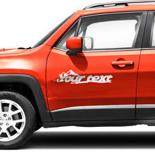 Pegatinas de vinilo con texto personalizado para guardabarros, capó, laterales y puertas para Jeep Renegade 2