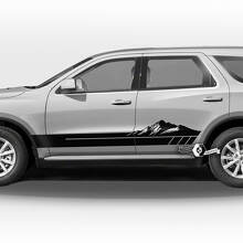 Par de pegatinas de vinilo con rayas de montañas y paneles basculantes para puertas laterales de Dodge Durango
 2