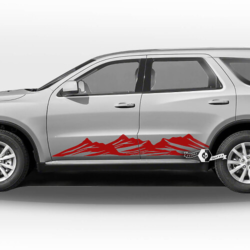 Par Dodge Durango puertas laterales rayas panel basculante montañas envoltura calcomanía pegatinas de vinilo
