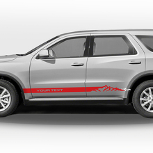 Juego de adhesivos de vinilo con franjas laterales estilo montaña para Dodge Durango_3