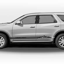 Kit de pegatinas de vinilo con franjas laterales estilo contorno de montañas para Dodge Durango_2