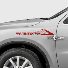 Par de pegatinas de vinilo para puertas laterales de Dodge Durango, panel basculante, rayas de montañas
 2