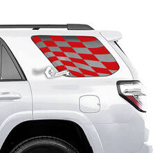 Par de pegatinas de vinilo laterales para ventana con bandera de tablero de ajedrez 4Runner para Toyota 4Runner
 2