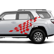 Par de pegatinas de vinilo laterales para ventana con bandera de tablero de ajedrez 4Runner para Toyota 4Runner
 2