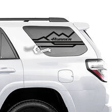 Par de pegatinas de vinilo laterales con logotipo de línea de montañas para ventana 4Runner para Toyota 4Runner
 2