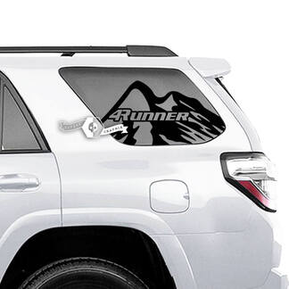 Par de pegatinas de vinilo laterales con logotipo de 4Runner Window Mountains para Toyota 4Runner
