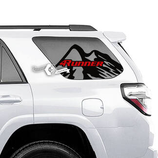 Par de pegatinas de vinilo laterales con logotipo de montañas de ventana 4Runner para Toyota 4Runner-2 colores
