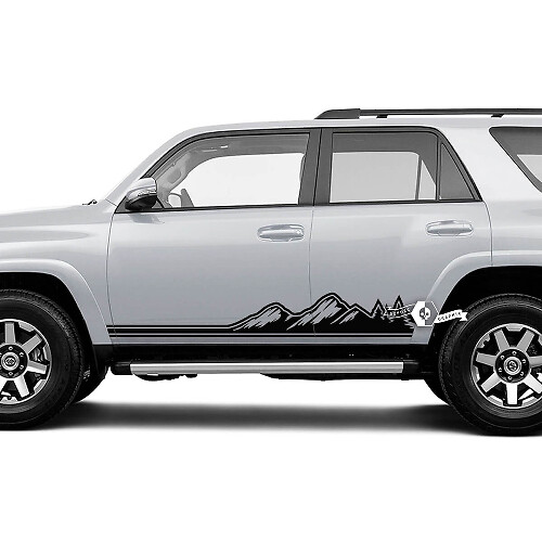 Calcomanías adhesivas de vinilo con diseño lateral de franjas estilo montaña para Toyota 4Runner TRD