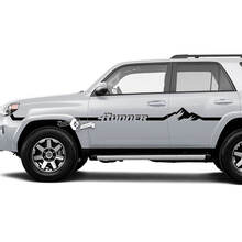 Par 4Runner puerta lateral vinilo montañas guardabarros líneas rayas vinilo calcomanías pegatinas se adapta a Toyota TRD 4Runner
 2