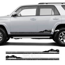 Par de pegatinas de vinilo a rayas para puerta lateral de 4Runner, Panel basculante de montañas, estilo de mapa topográfico, pegatinas de vinilo para Toyota TRD 4Runner
 2