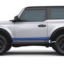 Par de calcomanías laterales Ford Bronco de 2 puertas, pegatinas finas de rayas dobles para Ford Bronco
 2