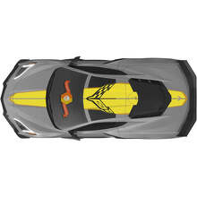 Calcomanía de vinilo de franjas anchas para capó, techo y maletero para Chevrolet Corvette C8 Stingray Z06_2