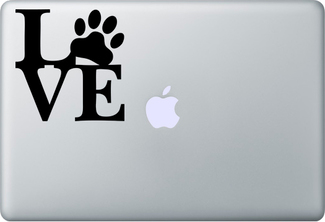 Etiqueta adhesiva Love Dog Pets para computadora portátil MacBook
