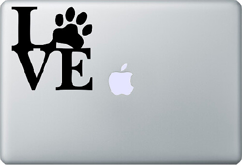 Etiqueta adhesiva Love Dog Pets para computadora portátil MacBook
