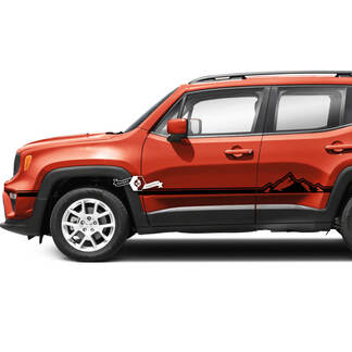 Jeep Renegade Puertas Raya Gráfico Vinilo Calcomanía Etiqueta Lado 3 Colores
