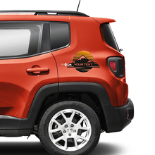Par Jeep Renegade Fender Mountain Side Logo Sunset Retro Old School Gráfico Vinilo Calcomanía Pegatina Degradado
 3